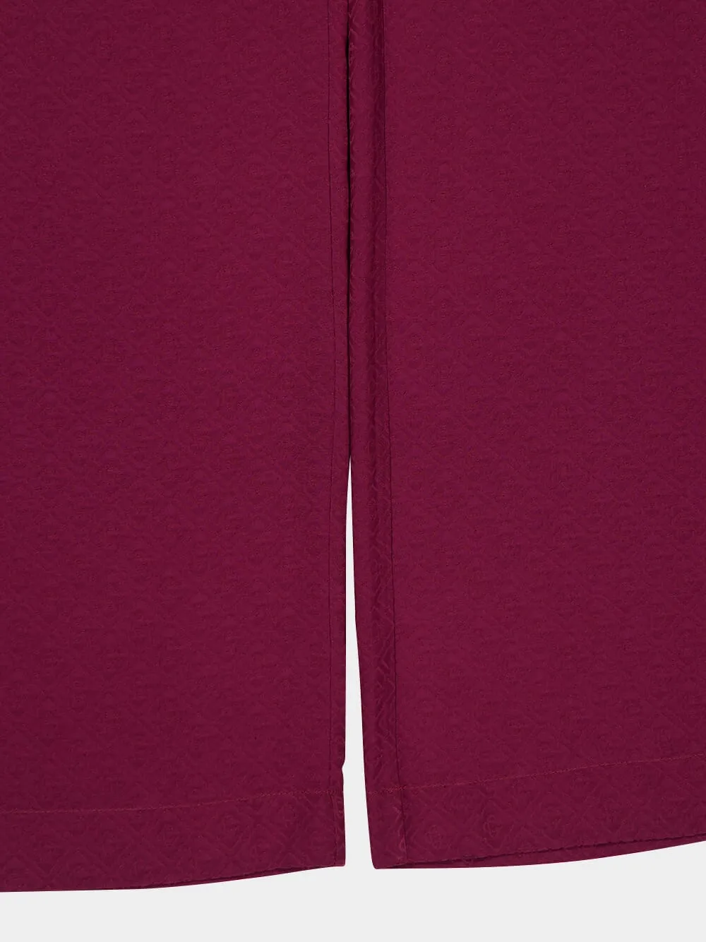 Burgundy Monogram Silk Lounge Trousers sold by Fashion Clinic product image thumbnail 4