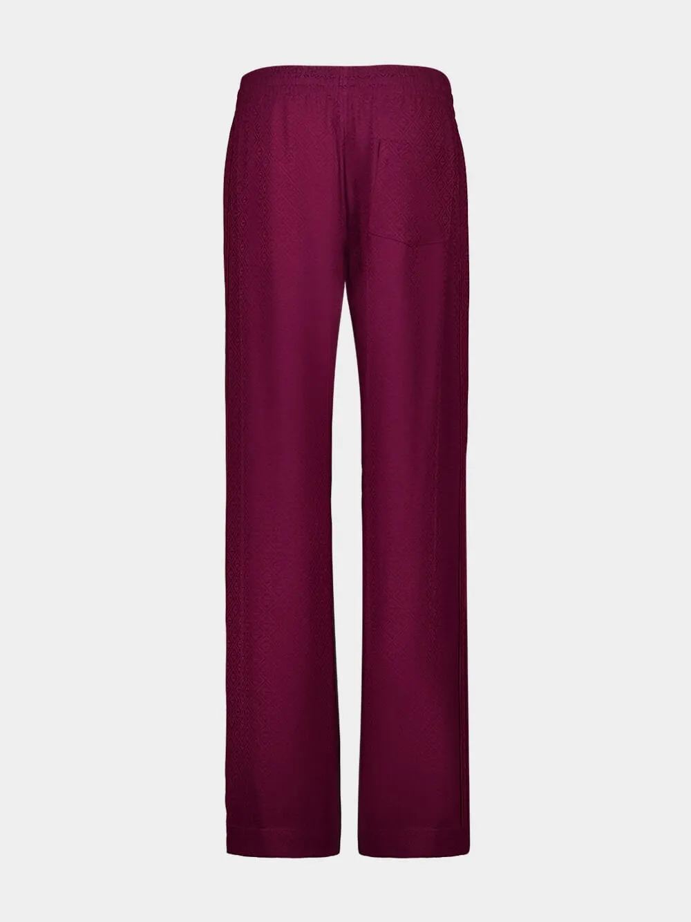 Burgundy Monogram Silk Lounge Trousers sold by Fashion Clinic product image thumbnail 2