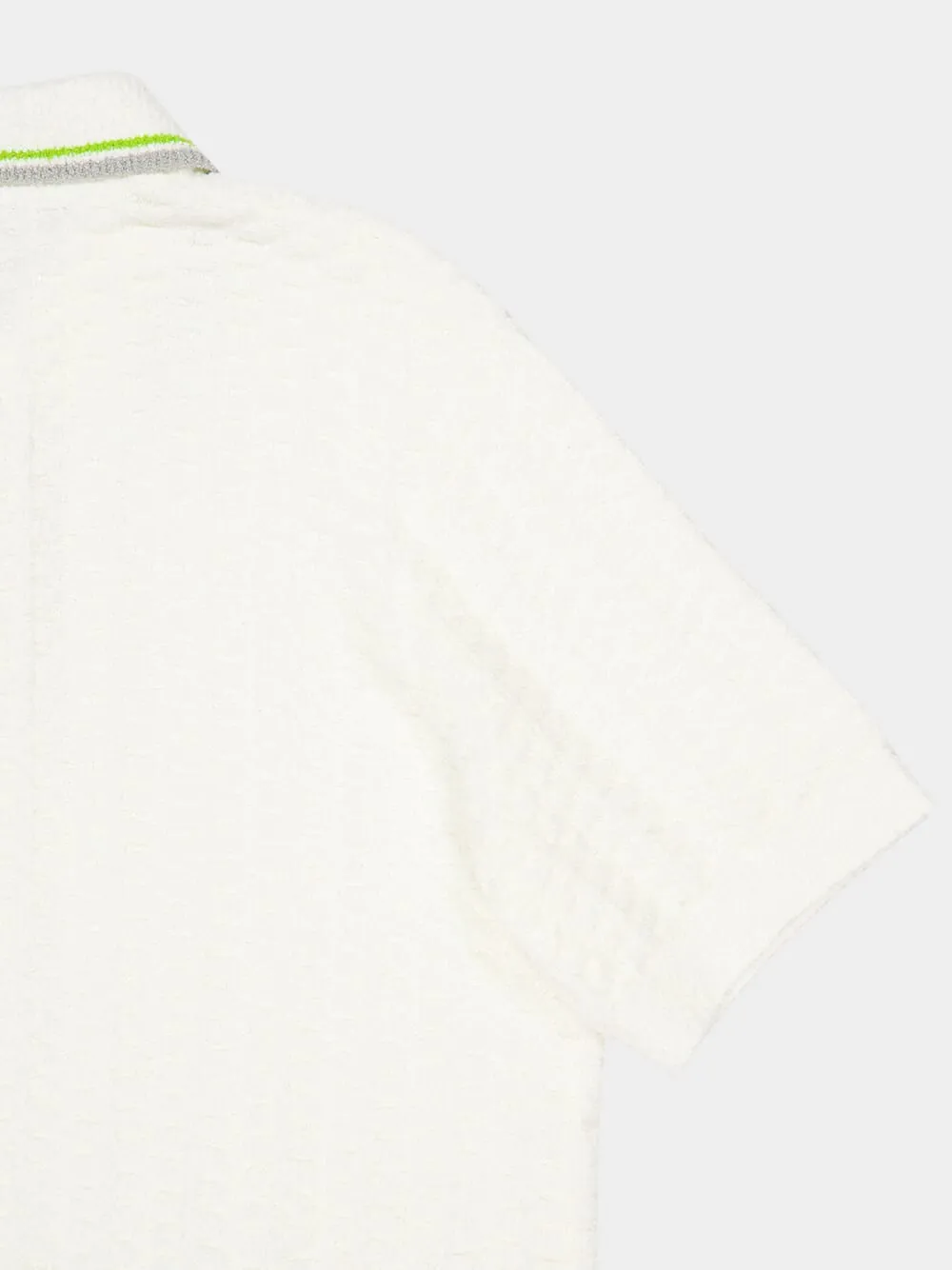 White Tennis Bouclé Cotton Polo Shirt sold by Fashion Clinic product image thumbnail 4