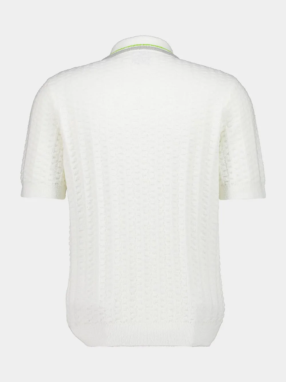 White Tennis Bouclé Cotton Polo Shirt sold by Fashion Clinic product image thumbnail 2