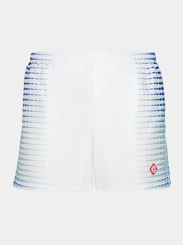 Blue and Green Dots Printed Swim Shorts sold by Fashion Clinic