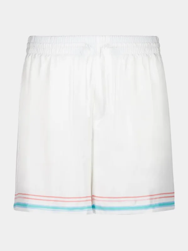 White Dance Joy Silk Shorts sold by Fashion Clinic