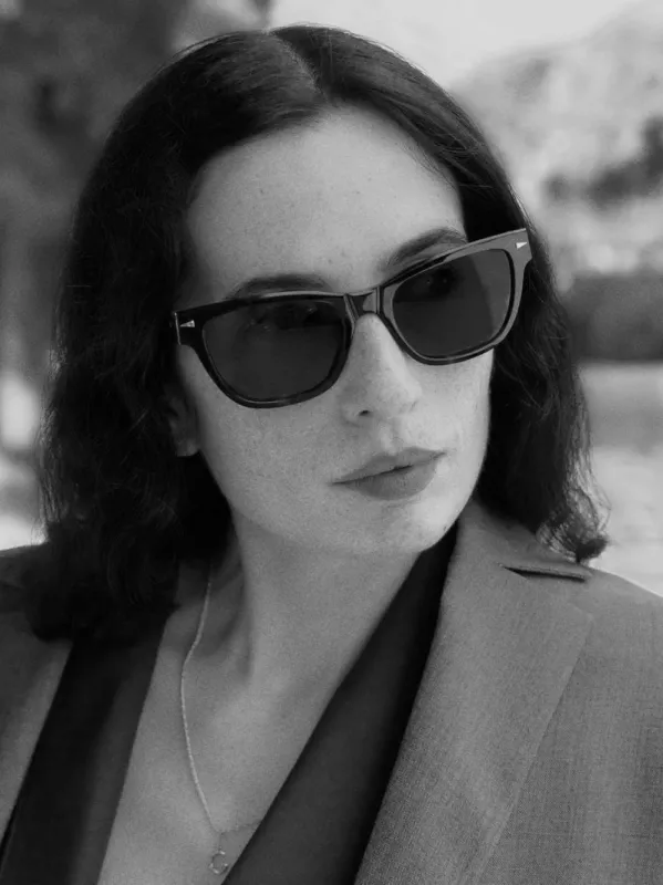 Cassette Sunglasses in Black and Rain Gradient made by Ahlem Eyewear