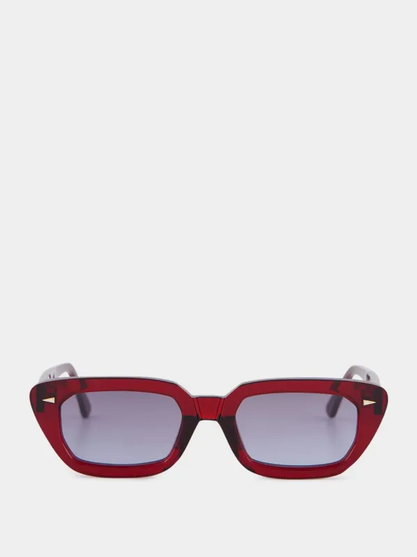 Jeanne Sunglasses in Burgundy and Blue Gradient sold by Fashion Clinic