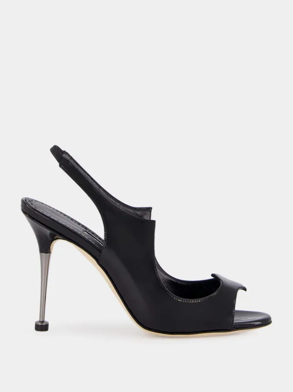 Minza Black Slingback Sandals sold by Fashion Clinic