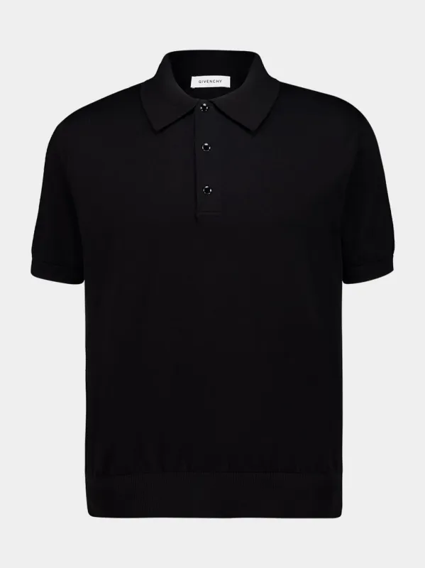 Black Cotton Polo Shirt sold by Fashion Clinic