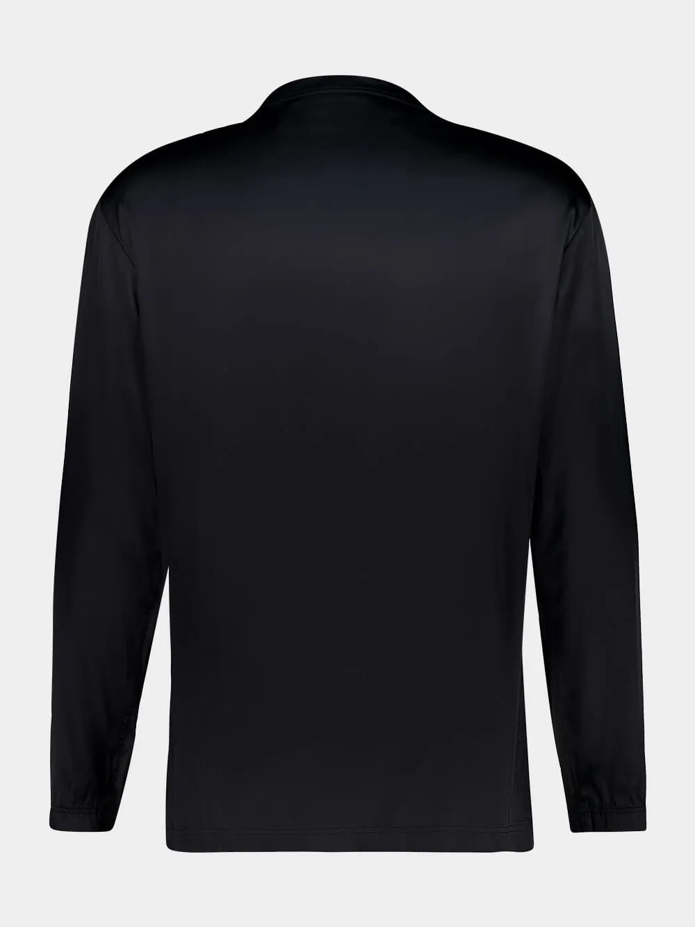 Black Silk Henley Pyjama Top sold by Fashion Clinic product image thumbnail 2