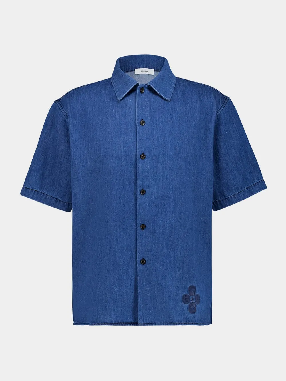 Blue Denim Shirt Woven Stripe Boxy sold by Fashion Clinic