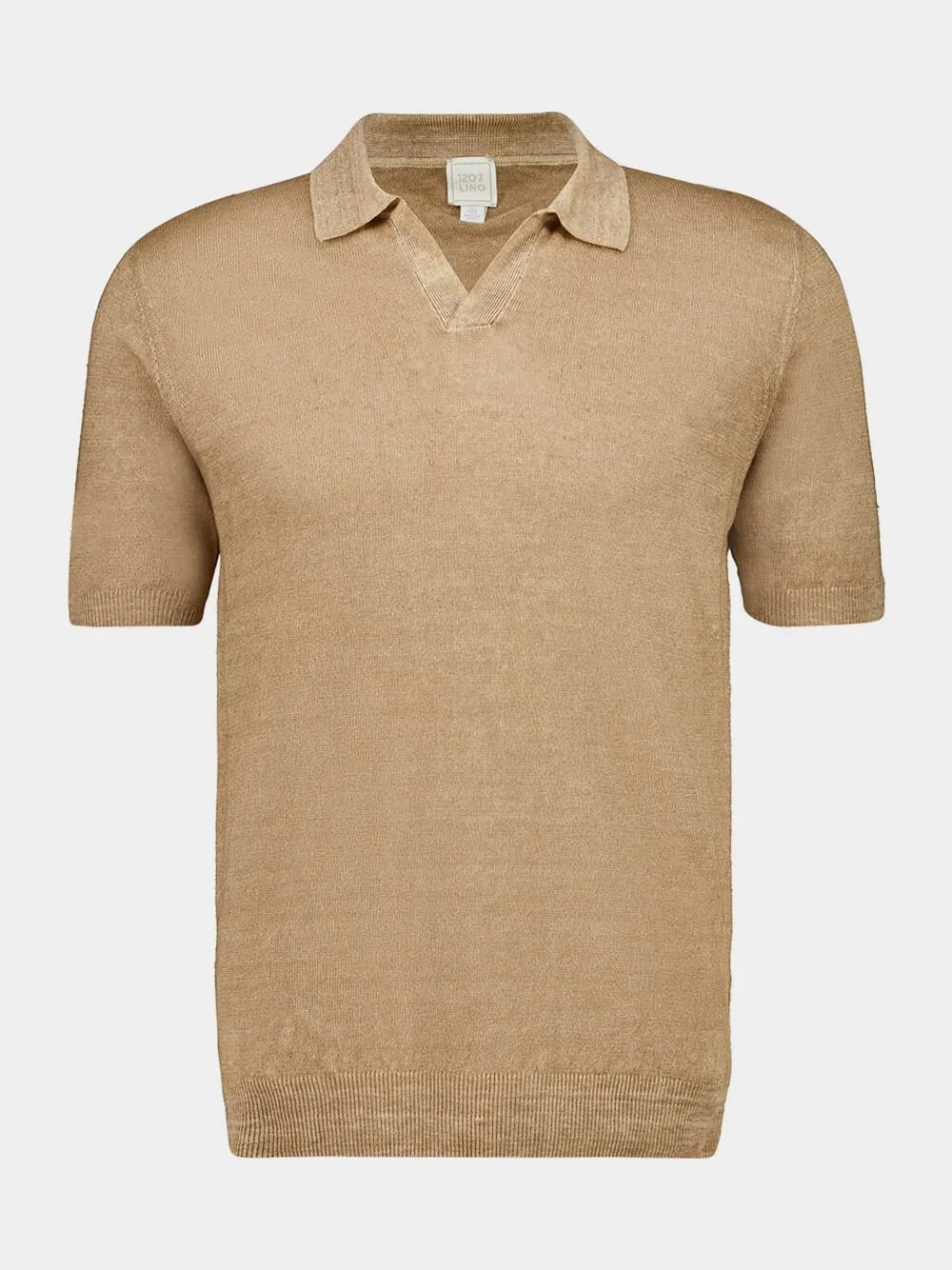 Sand Beige Linen Polo Shirt sold by Fashion Clinic