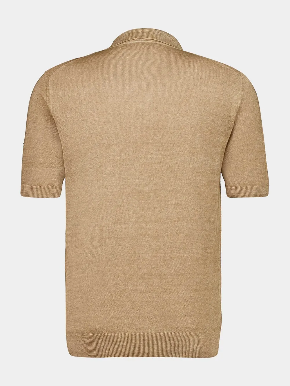 Sand Beige Linen Polo Shirt sold by Fashion Clinic product image thumbnail 2