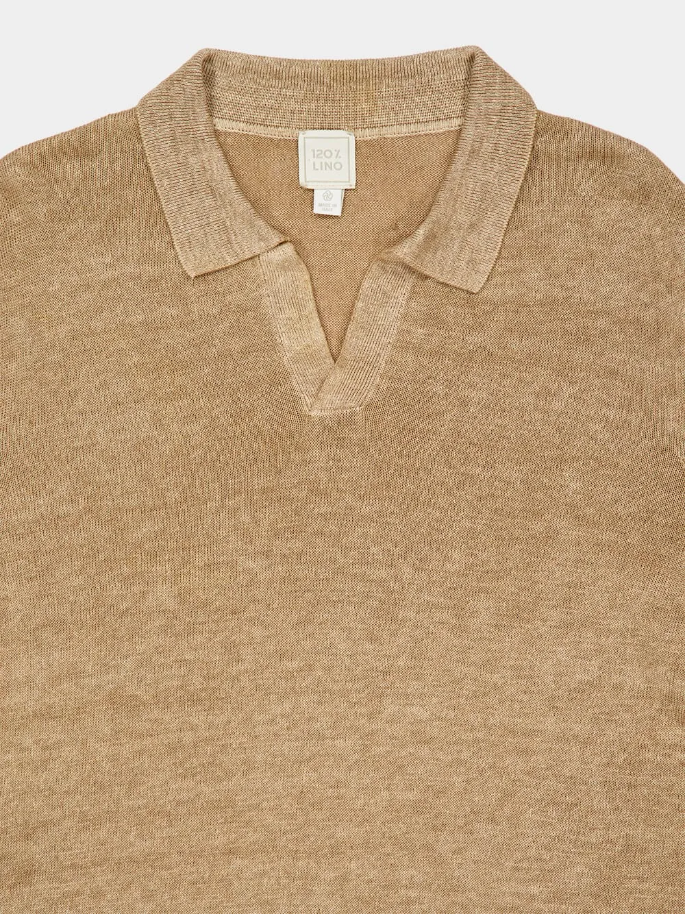Sand Beige Linen Polo Shirt sold by Fashion Clinic product image thumbnail 3