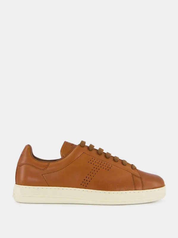 Cuoio Brown and Cream Lace-Up Low Sneakers sold by Fashion Clinic