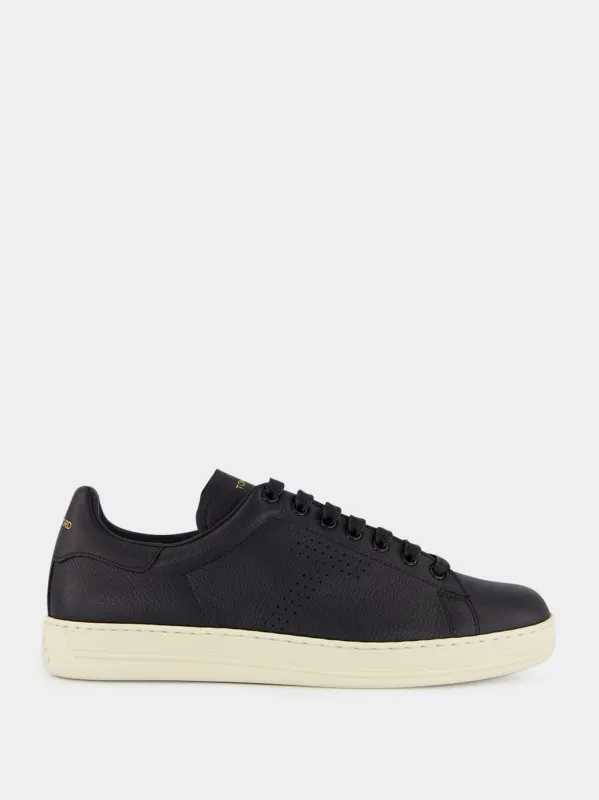Black Grain Leather Warwick Sneaker sold by Fashion Clinic