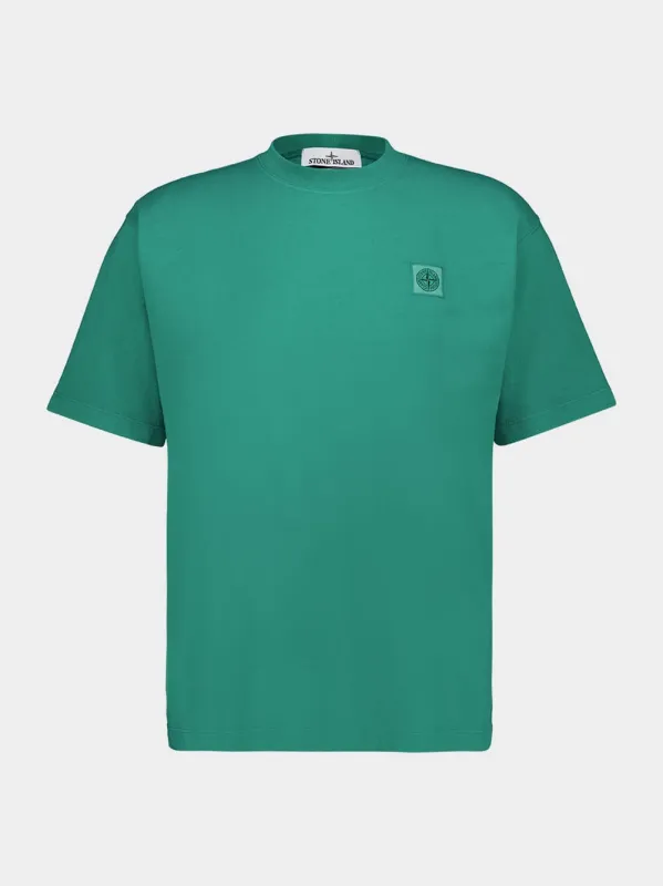 Malachite Green Combed Organic Cotton Jersey T-Shirt sold by Fashion Clinic