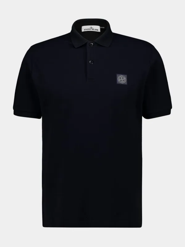 Navy Blue 50/2 Organic Cotton Piqué Polo sold by Fashion Clinic