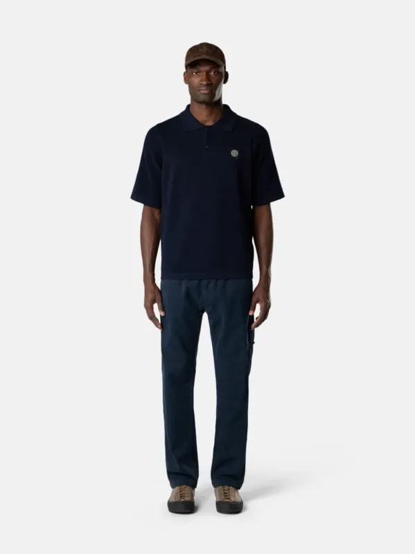 Navy Blue Micro Stitch Soft Organic Cotton Polo sold by Fashion Clinic