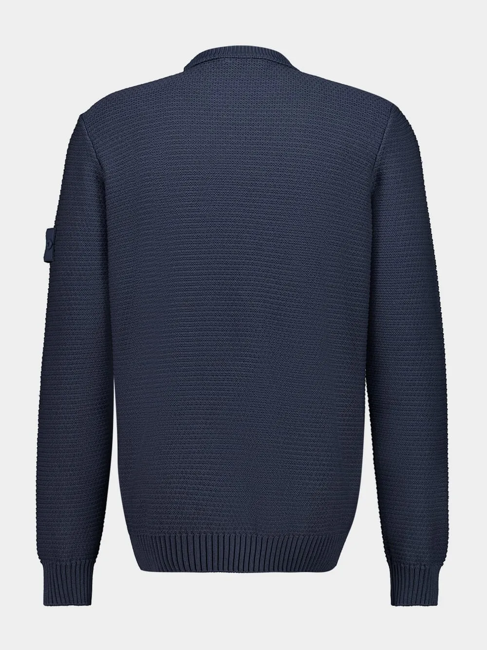 Slate Blue Cotton and Cashmere Crewneck Jumper sold by Fashion Clinic product image thumbnail 2