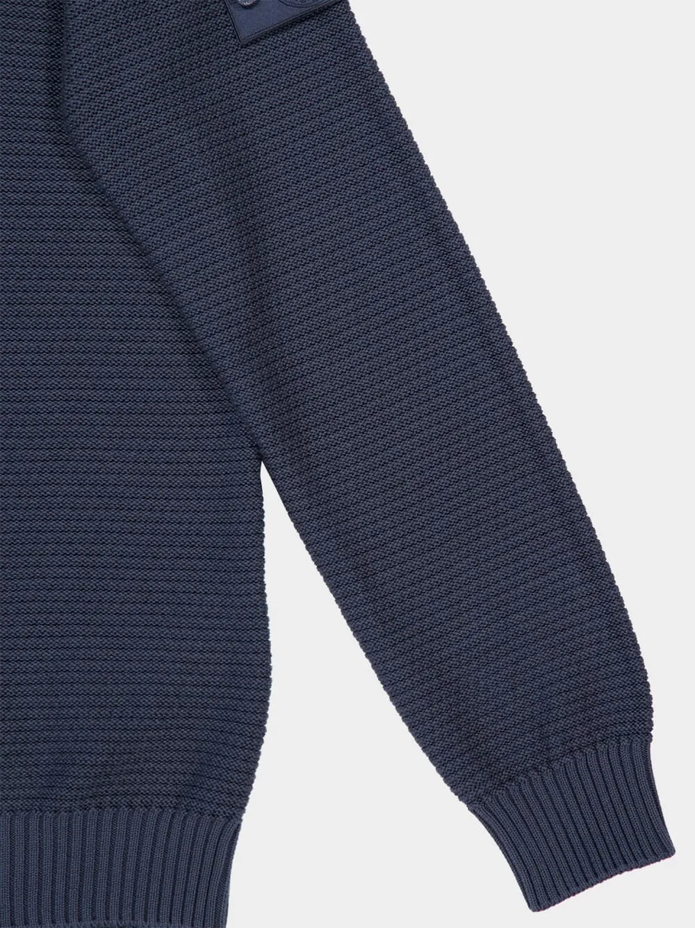 Slate Blue Cotton and Cashmere Crewneck Jumper sold by Fashion Clinic product image thumbnail 4