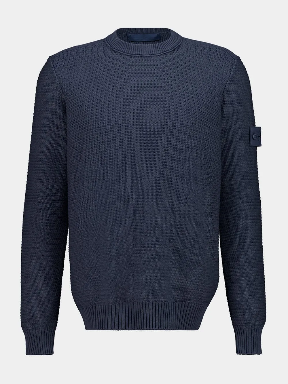 Slate Blue Cotton and Cashmere Crewneck Jumper sold by Fashion Clinic