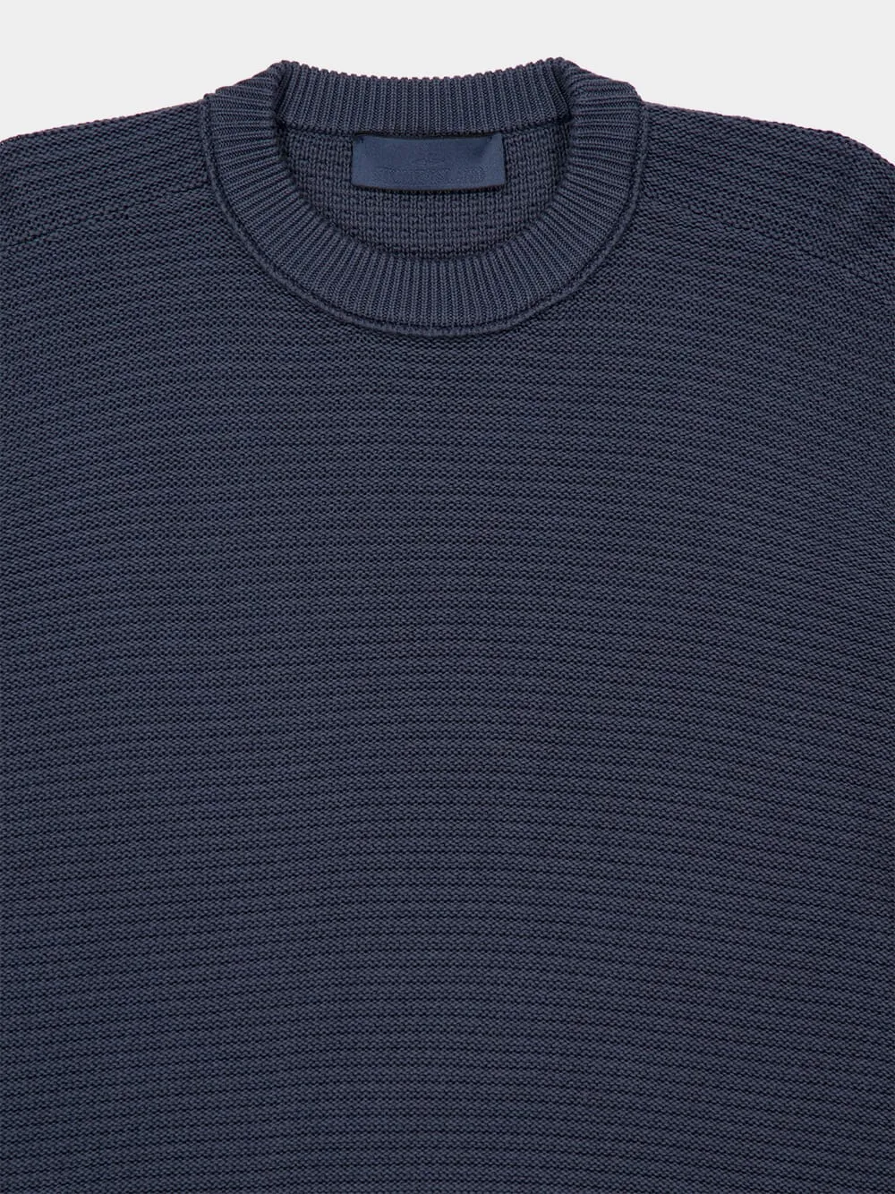Slate Blue Cotton and Cashmere Crewneck Jumper sold by Fashion Clinic product image thumbnail 3