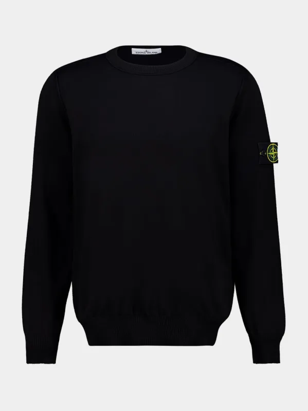 Black Soft Organic Cotton Crewneck Jumper sold by Fashion Clinic