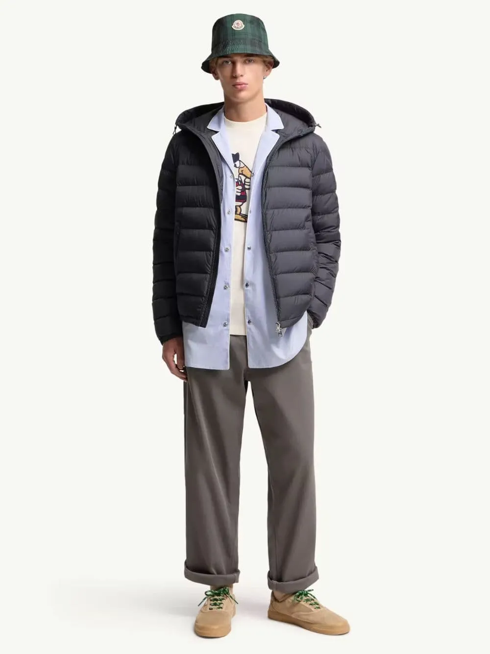 Navy Blue Vermeille Hooded Short Down Jacket sold by Fashion Clinic product image thumbnail 2