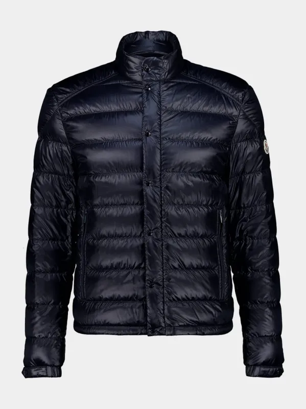 Navy Blue Selves Short Down Jacket sold by Fashion Clinic