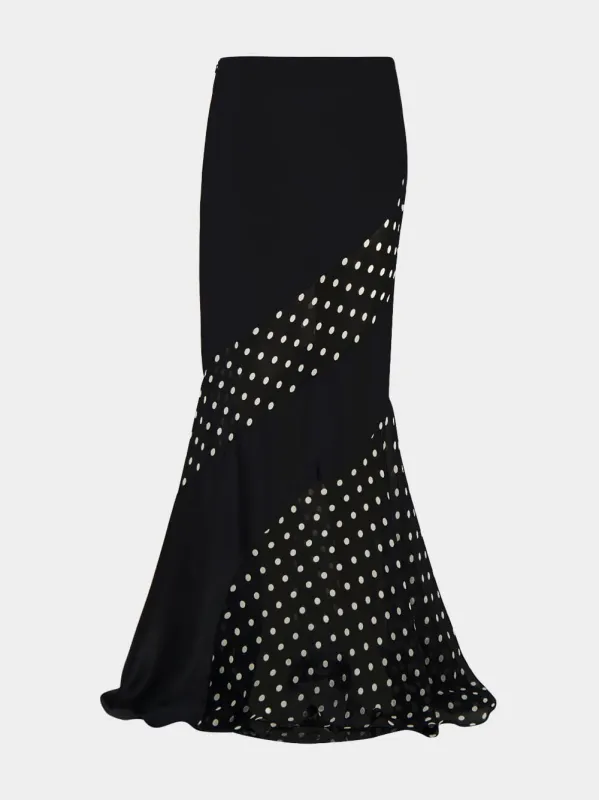 Black Silk Mermaid Maxi Skirt made by Fashion Clinic