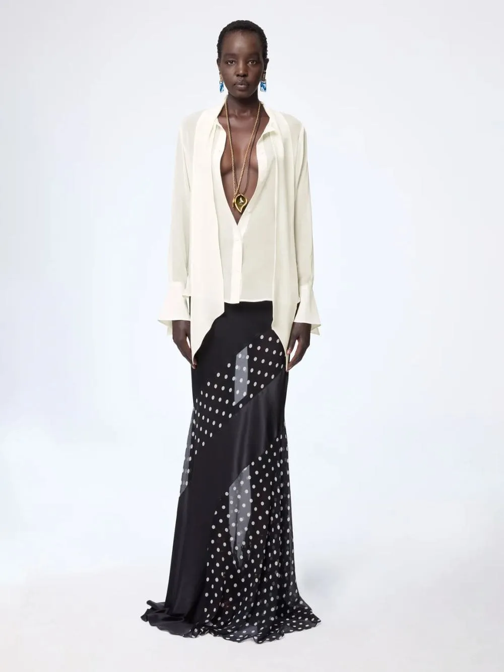 Black Silk Mermaid Maxi Skirt sold by Fashion Clinic product image thumbnail 2