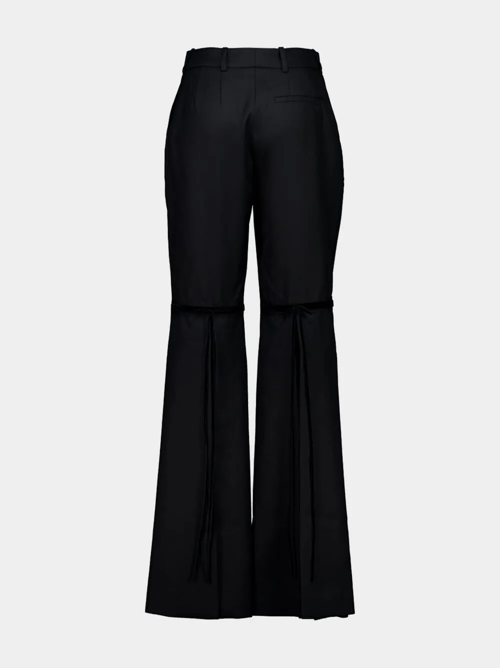Black Flared Wool Gabardine Trousers sold by Fashion Clinic product image thumbnail 2