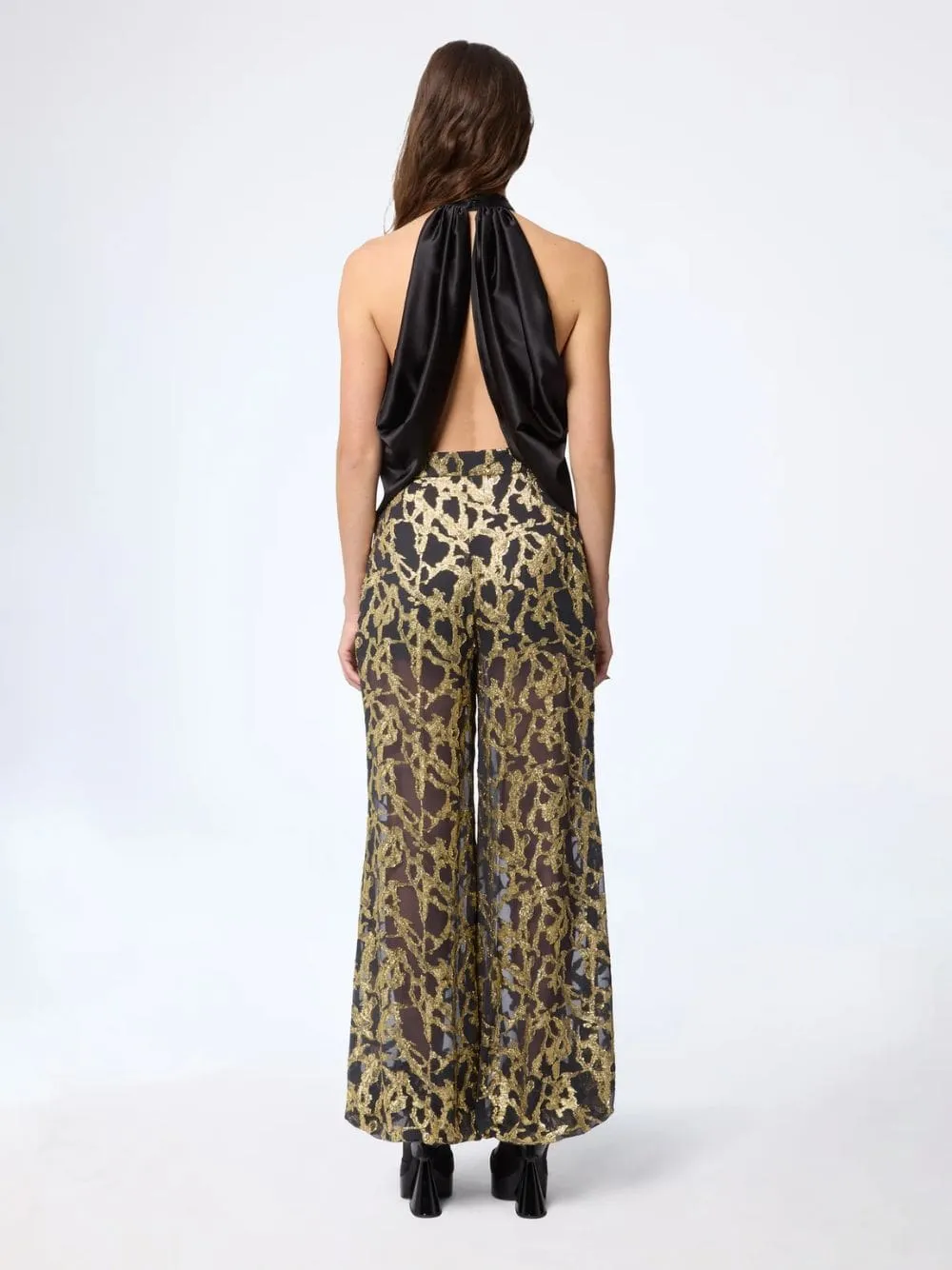 Black Silk Satin Halterneck Top sold by Fashion Clinic product image thumbnail 3