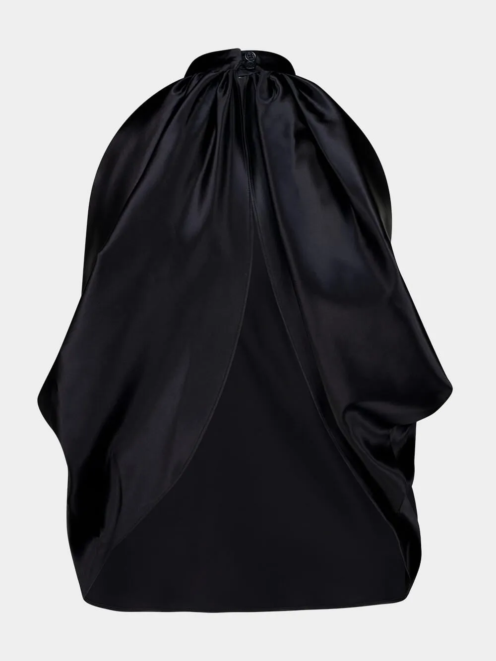 Black Silk Satin Halterneck Top sold by Fashion Clinic product image thumbnail 4
