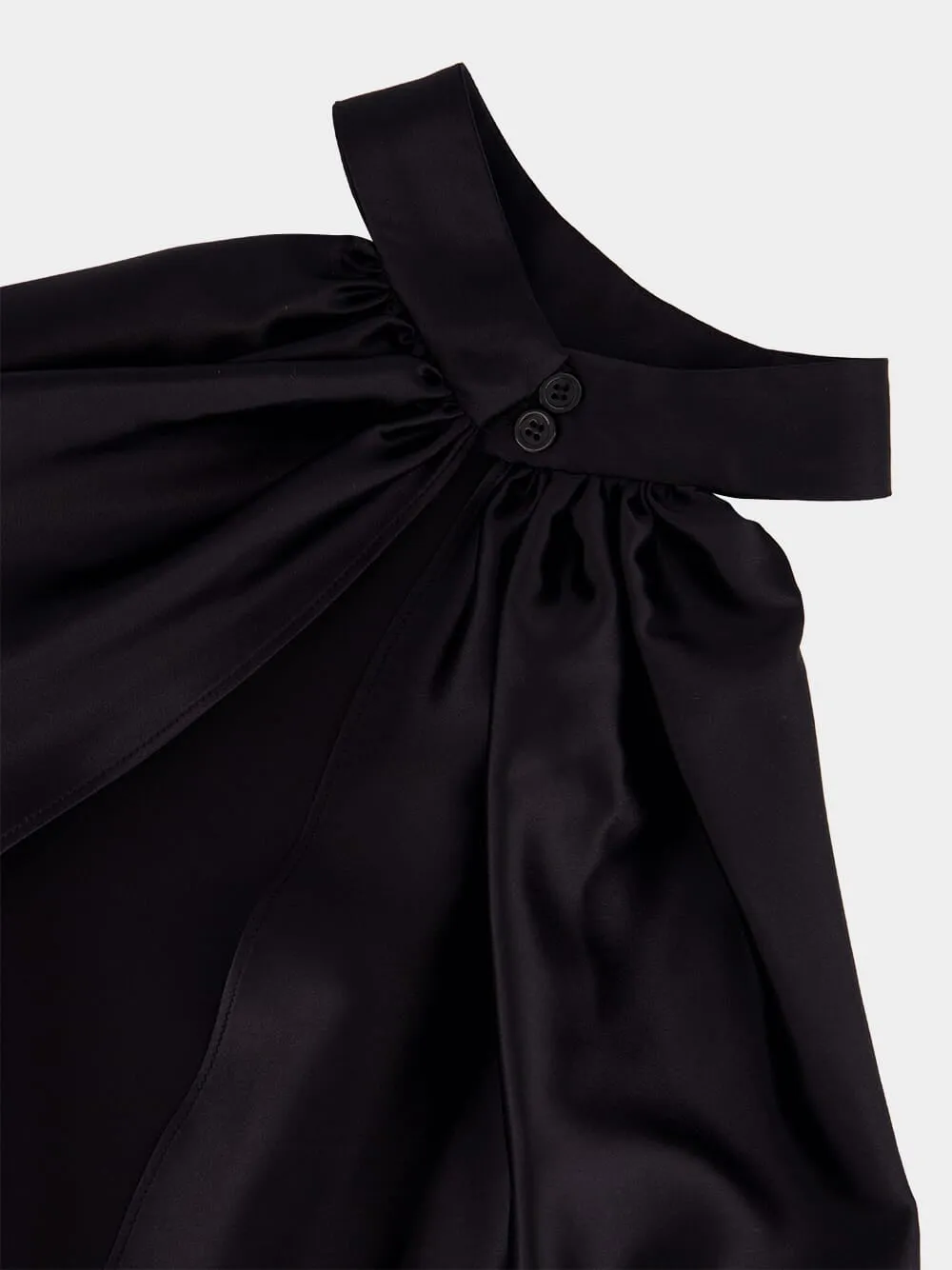 Black Silk Satin Halterneck Top sold by Fashion Clinic product image thumbnail 5
