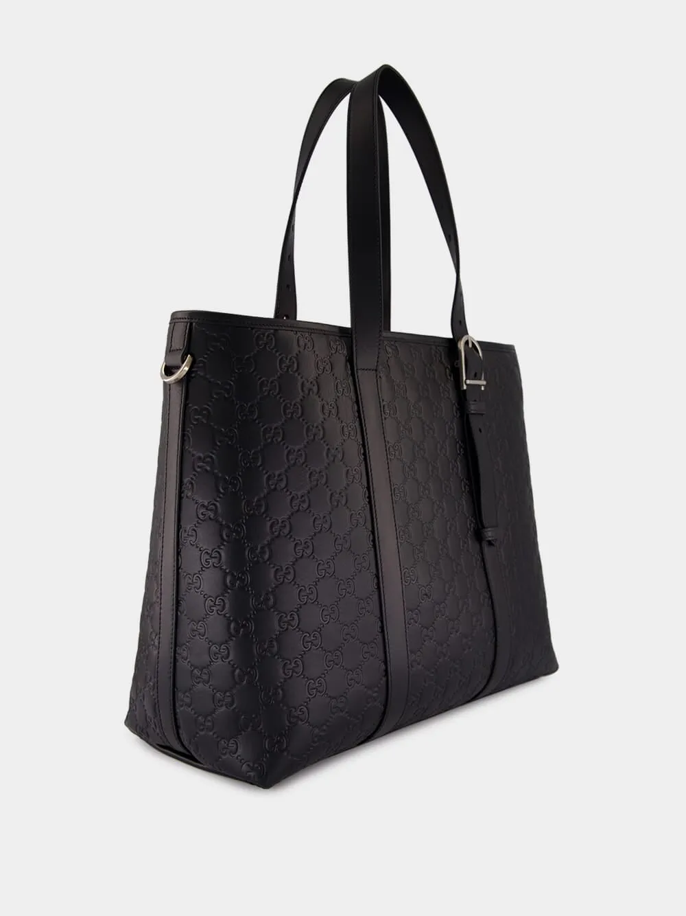 Black Leather GG Tote Bag sold by Fashion Clinic product image thumbnail 2
