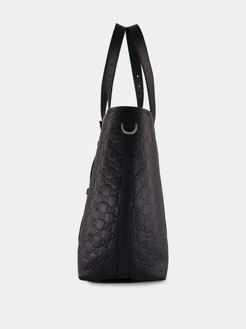 Black Leather GG Tote Bag sold by Fashion Clinic product image thumbnail 3