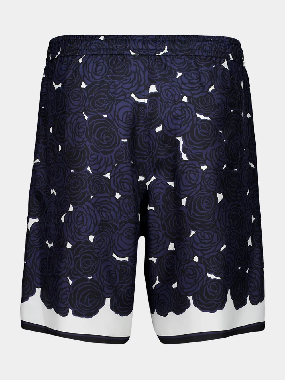 Dark Navy Silk Floral Shorts sold by Fashion Clinic product image thumbnail 2