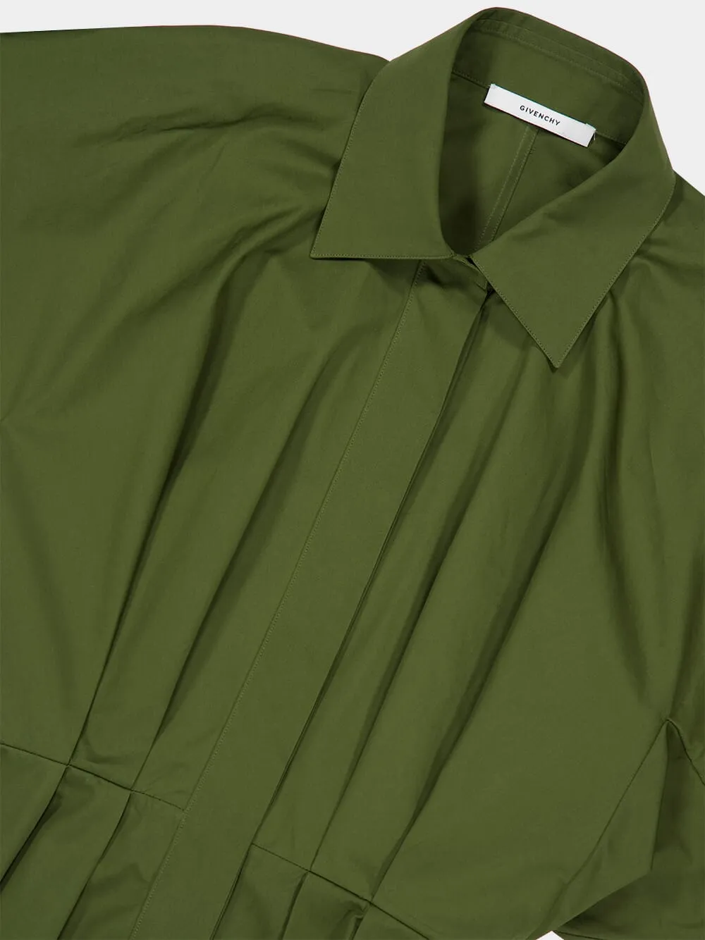 Khaki Cotton Poplin Shirt Dress sold by Fashion Clinic product image thumbnail 5
