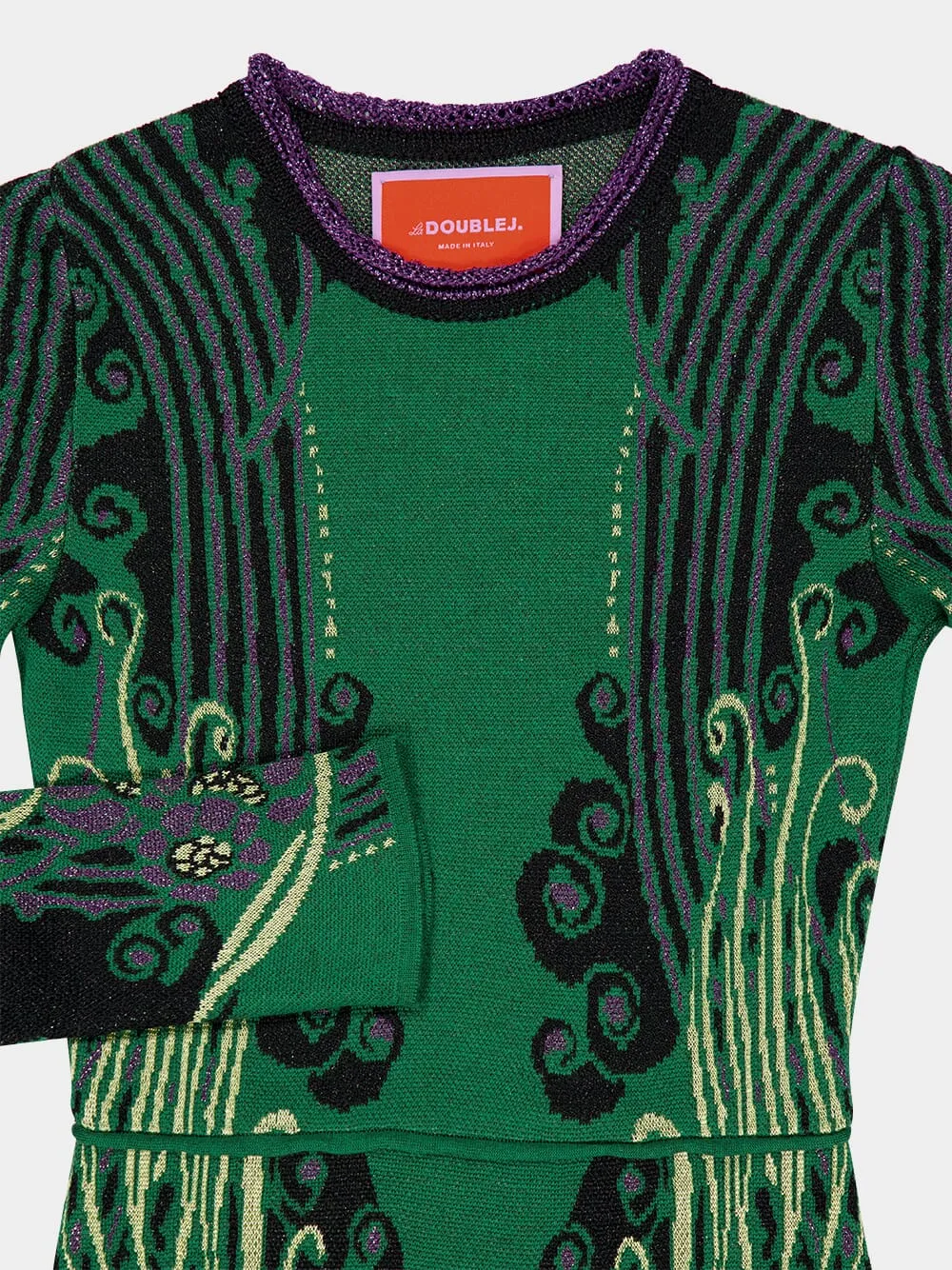 Atlantis Green Jacquard Knit Bee Dress sold by Fashion Clinic product image thumbnail 5