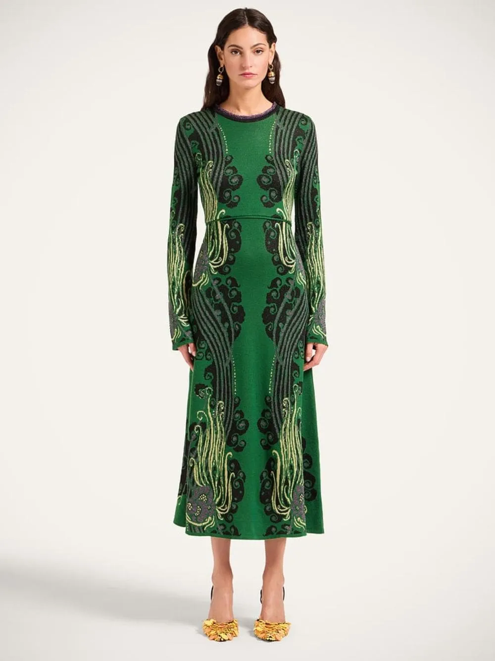 Atlantis Green Jacquard Knit Bee Dress sold by Fashion Clinic