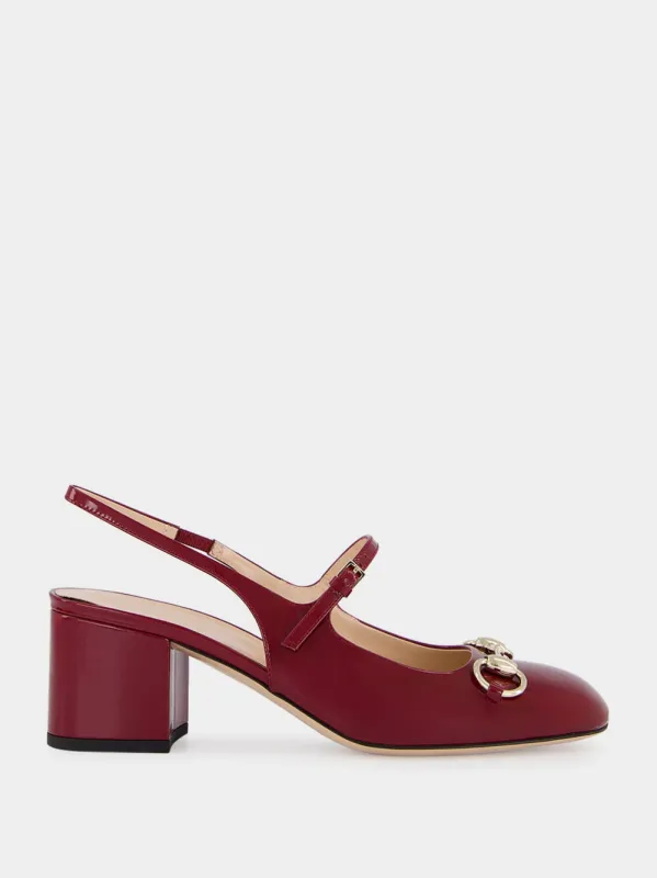 Rosso Ancora Patent Horsebit Pumps sold by Fashion Clinic