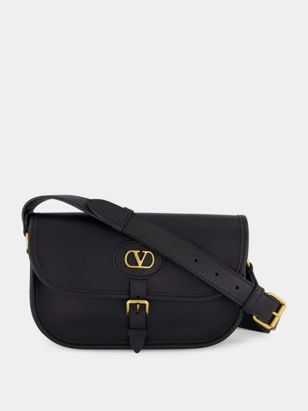Black Antibes Small Calfskin Shoulder Bag made by Valentino Garavani