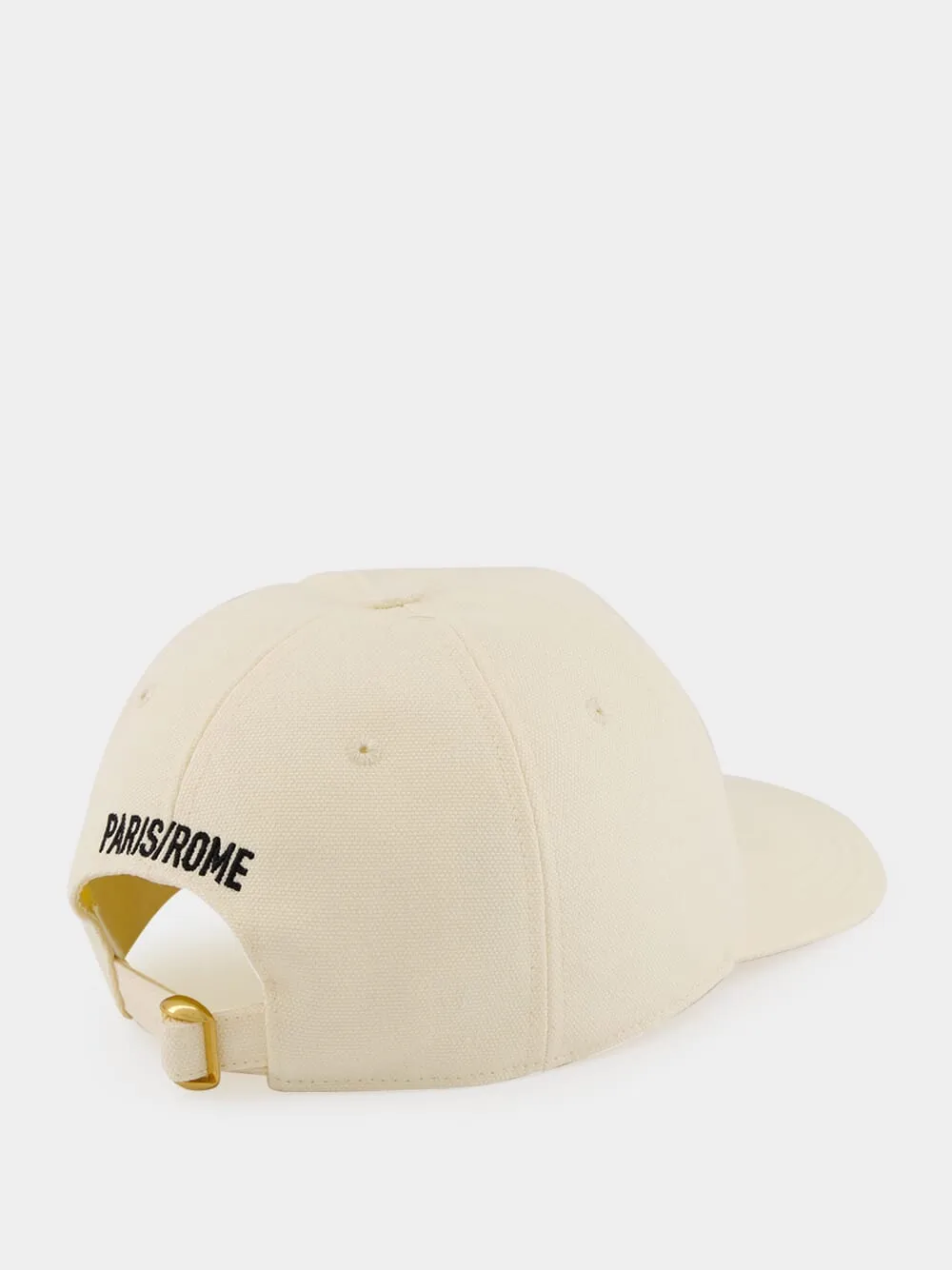 Ivory Cotton Chez Valentino Baseball Cap sold by Fashion Clinic product image thumbnail 2