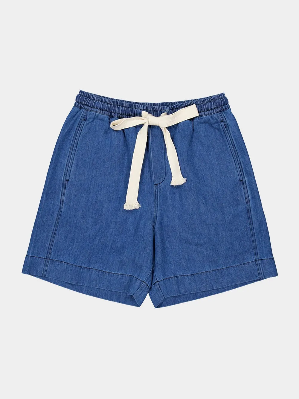 Blue Walk Denim Cotton Shorts sold by Fashion Clinic product image thumbnail 5