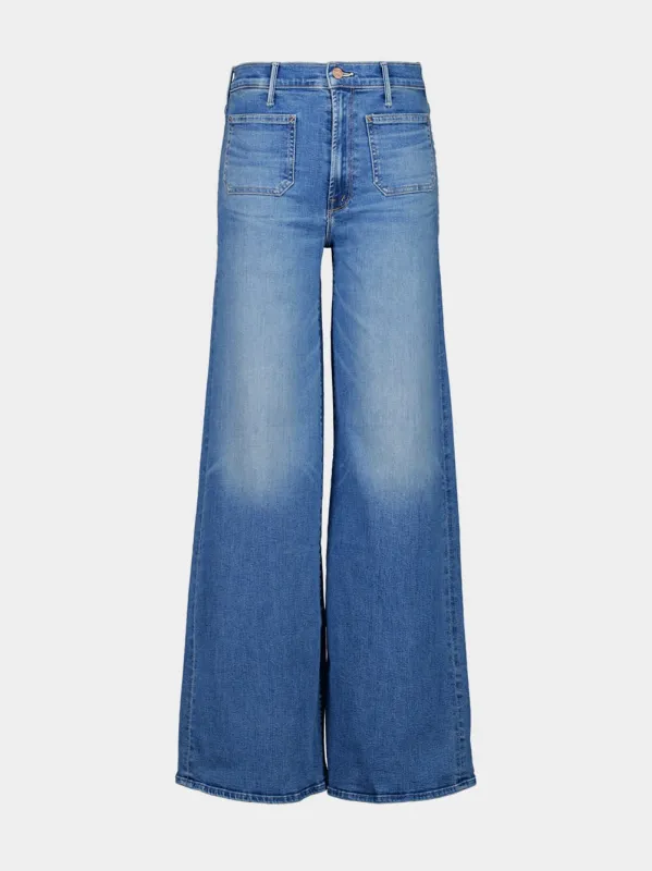 Blue Wide-Leg High-Waisted Jeans sold by Fashion Clinic
