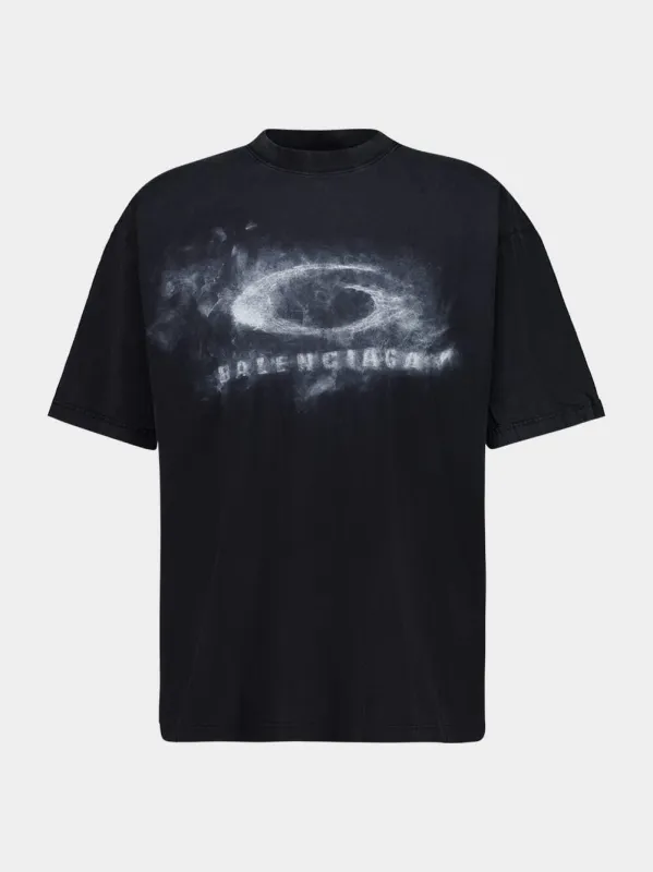 Washed Black Medium-Fit Graphic Cotton T-Shirt made by Balenciaga