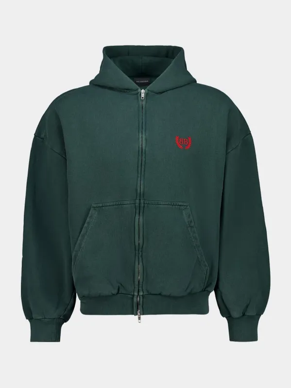 Laurel Dark Green Hooded Sweatshirt made by Balenciaga