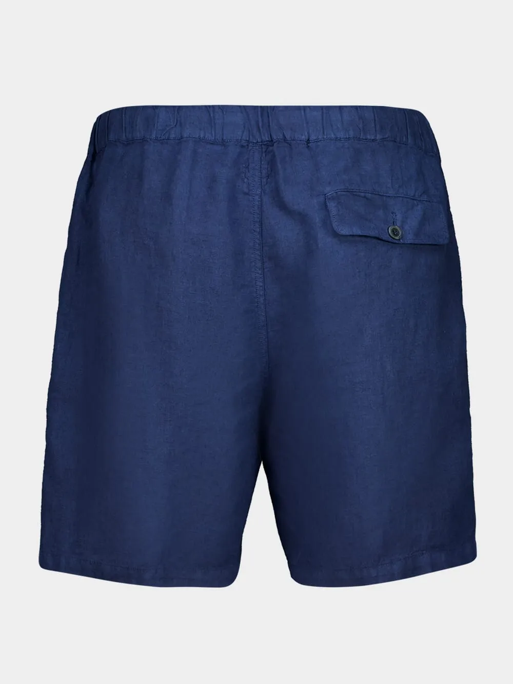 Navy Blue Linen Bermuda Shorts sold by Fashion Clinic product image thumbnail 2