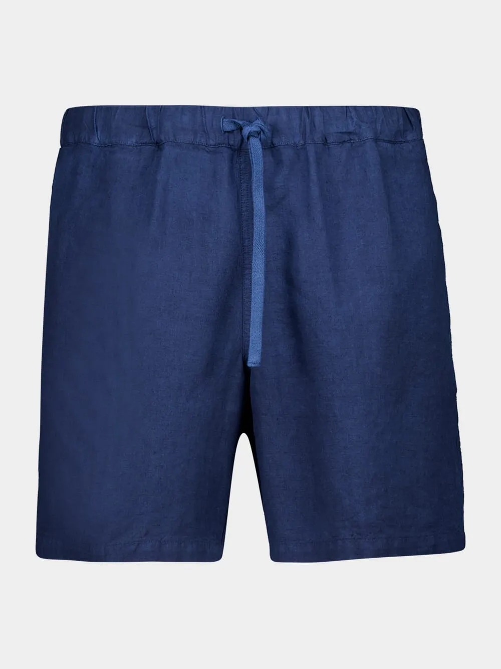 Navy Blue Linen Bermuda Shorts sold by Fashion Clinic