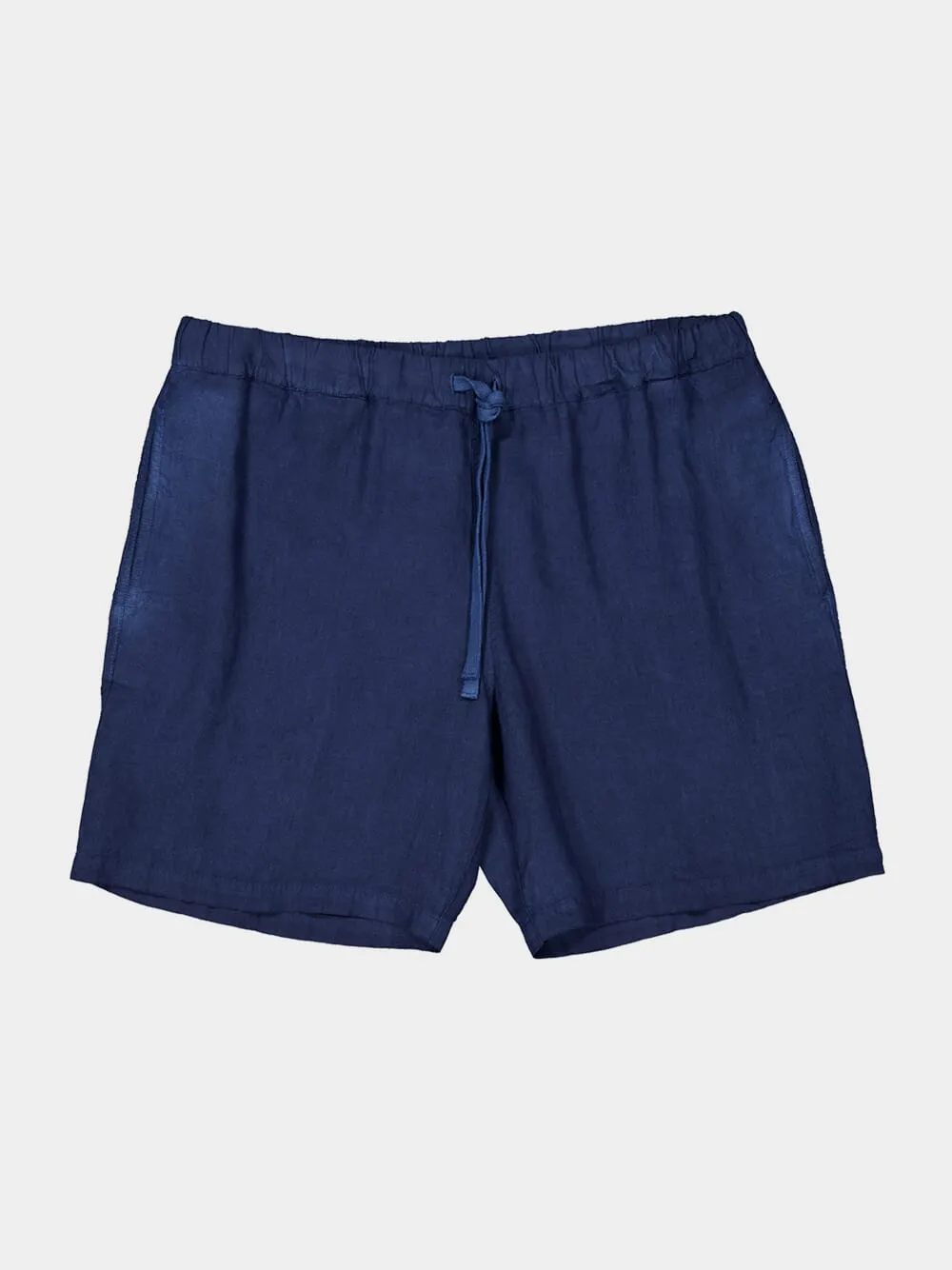 Navy Blue Linen Bermuda Shorts sold by Fashion Clinic product image thumbnail 5