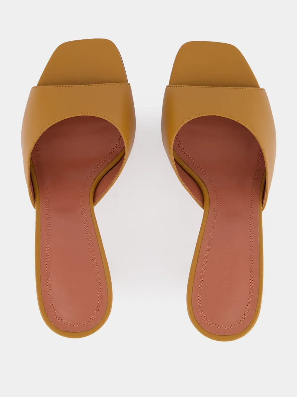 Lupita Latte Heeled Mules in Nappa sold by Fashion Clinic product image thumbnail 4
